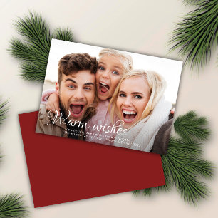 Warme wensen   Volledige foto Ruby Red Christmas Feestdagenkaart