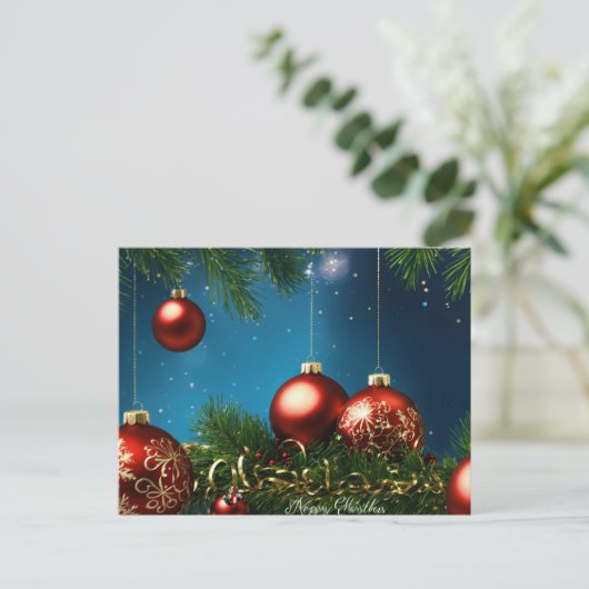 "Warme wensen voor een vrolijk kerstfeest en een v Briefkaart (Staand voorkant)