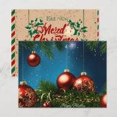 "Warme wensen voor een vrolijk kerstfeest en een v Briefkaart (Voorkant / Achterkant)