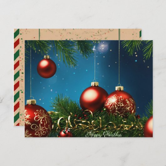 "Warme wensen voor een vrolijk kerstfeest en een v Briefkaart (Voorkant / Achterkant)