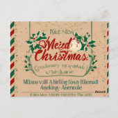 "Warme wensen voor een vrolijk kerstfeest en een v Briefkaart (Achterkant)