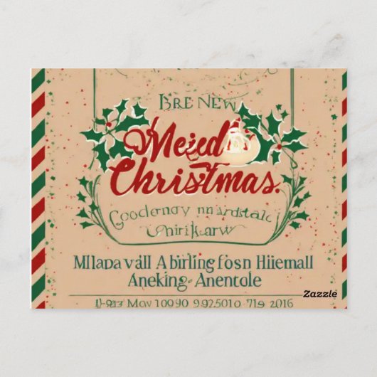 "Warme wensen voor een vrolijk kerstfeest en een v Briefkaart (Achterkant)