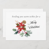 Warme wensen voor een vrolijk kerstfeest feestdagenkaart (Voorkant / Achterkant)