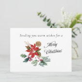 Warme wensen voor een vrolijk kerstfeest feestdagenkaart (Staand voorkant)