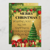 "Warme wensen voor een vrolijke kerst!" Feestdagenkaart (Voorkant / Achterkant)