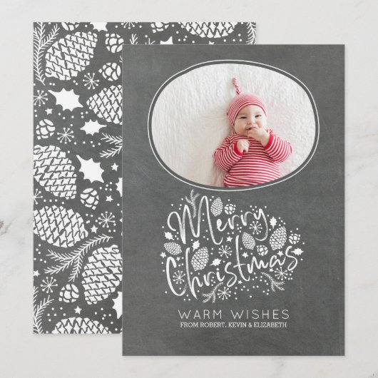 Warme wensen Vrolijke Kerstfoto Feestdagenkaart (Voorkant / Achterkant)