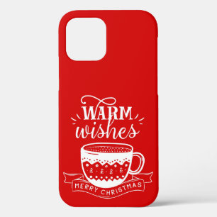 Warme Wensen Warme Kopje Koffie Cacao Rood Wit Case-Mate iPhone Case
