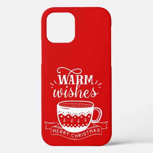 Warme Wensen Warme Kopje Koffie Cacao Rood Wit Case-Mate iPhone Case (Achterkant)