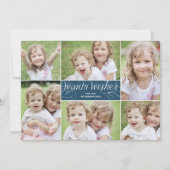 Warme wensen warrelen rond Kerst fotokaart - Navy Feestdagenkaart (Voorkant)