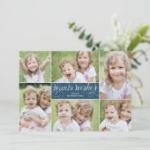 Warme wensen warrelen rond Kerst fotokaart - Navy Feestdagenkaart (Staand voorkant)