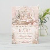 Warme Wensen Winter Baby Shower Kaart (Staand voorkant)