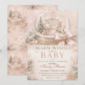 Warme Wensen Winter Baby Shower Kaart (Voorkant / Achterkant)