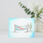 Warme Wensen Winter Sneeuw Scène Briefkaart (Staand voorkant)