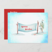 Warme Wensen Winter Sneeuw Scène Briefkaart (Voorkant / Achterkant)