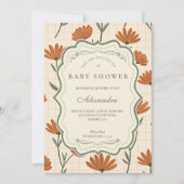 Warme Wilde Bloem Baby Shower Kaart (Voorkant)