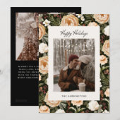 Warme Winter Bloemen Foto Feestdagenkaart (Voorkant / Achterkant)