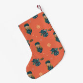 Warme winter met warme thee en gebak kleine kerstsok (Achterkant (Hangend))