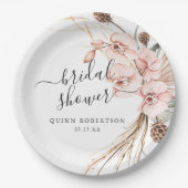 Warme Winter Orchidee | Bruidsboeket Shower Papieren Bordje (Voorkant)