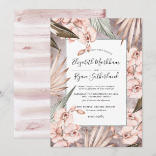 Warme Winter Orchidee Huwelijksuitnodiging Kaart