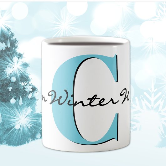 Warme Winter Wensen Vetgedrukte Blauwe Letter 11oz Koffiemok