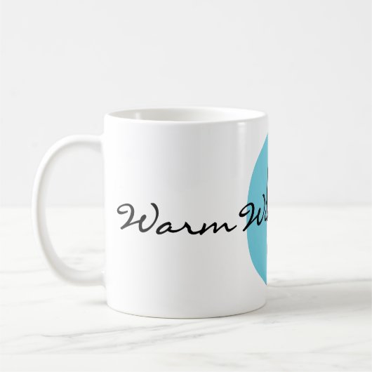 Warme Winter Wensen Vetgedrukte Blauwe Letter 11oz Koffiemok (Links)