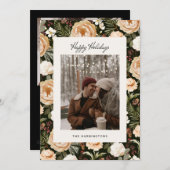 Warme Winterbloemen Foto Feestdagenkaart (Voorkant / Achterkant)