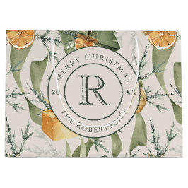 Warme winterelegantie: Waterverf monogrammed Groot Cadeauzakje