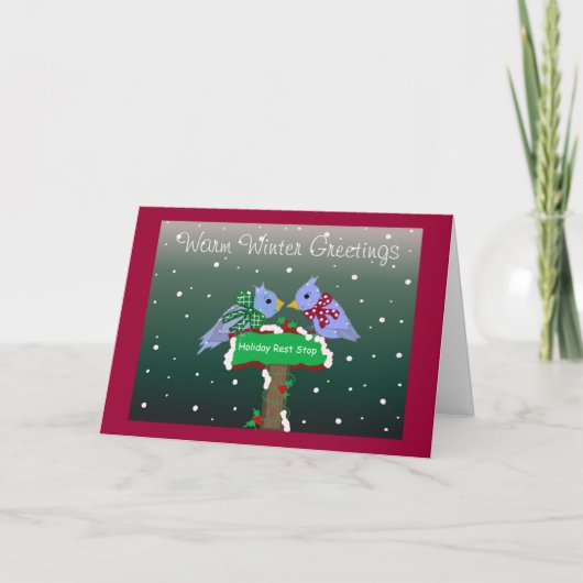 Warme wintergroeten feestdagen kaart (Voorkant)