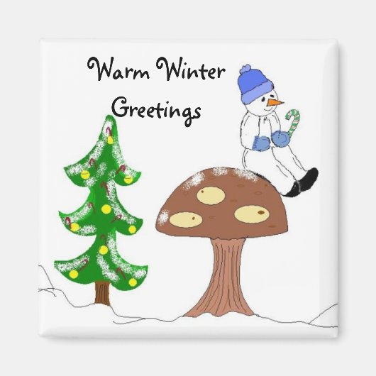 Warme wintergroeten magneet (Voorkant)