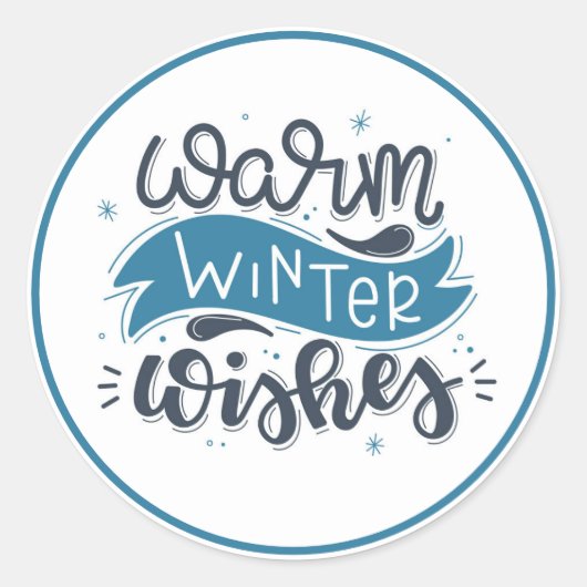 Warme wintergroeten ronde sticker (Voorkant)