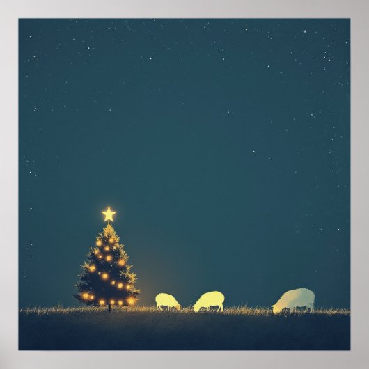 warme winterkerst poster (Voorkant)