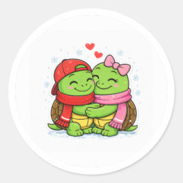 Warme Winterknuffel Ronde Sticker