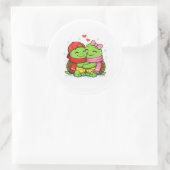 Warme Winterknuffel Ronde Sticker (Tas)