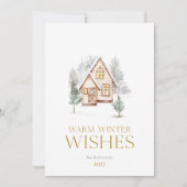 Warme Winterwensen Cottage Kerstkaart (Voorkant)