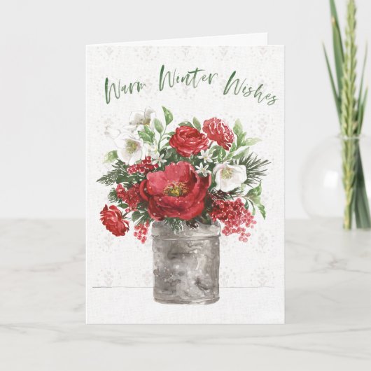 Warme winterwensen feestdagen kaart (Voorkant)