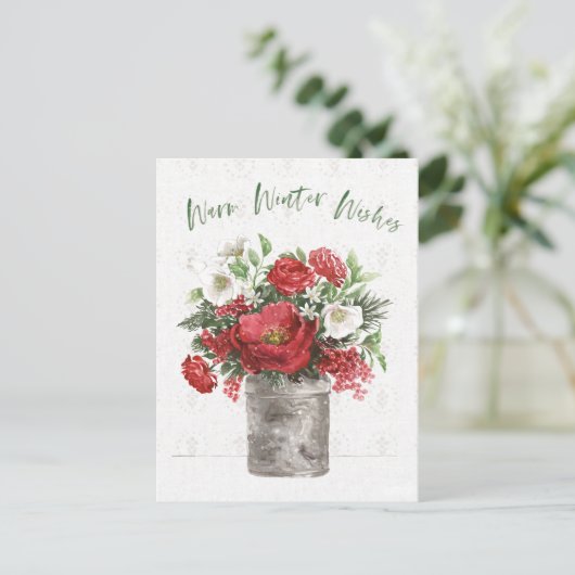Warme winterwensen feestdagenkaart (Staand voorkant)
