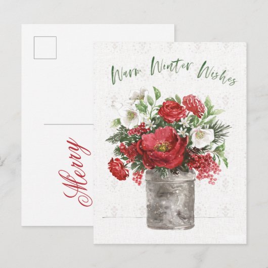 Warme winterwensen feestdagenkaart (Voorkant / Achterkant)