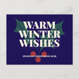 Warme winterwensen Hulst Typografie Feestdagenkaart