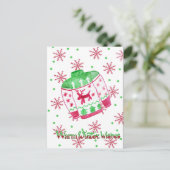 Warme winterwensen kersttrui briefkaart (Staand voorkant)