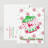 Warme winterwensen kersttrui briefkaart (Voorkant / Achterkant)