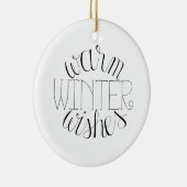 Warme winterwensen kerstversiering keramisch ornament (Rechts)