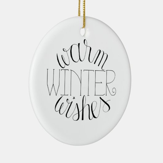 Warme winterwensen kerstversiering keramisch ornament (Rechts)