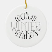 Warme winterwensen kerstversiering keramisch ornament (Voorkant)