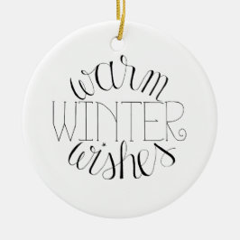 Warme winterwensen kerstversiering keramisch ornament