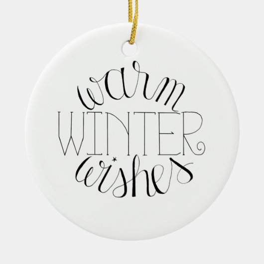 Warme winterwensen kerstversiering keramisch ornament (Voorkant)