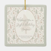 Warme winterwensen –Persoonlijke kerstversiering Keramisch Ornament (Achterkant)