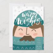 Warme winterwensen vrolijke platte kerstkaart (Voorkant)