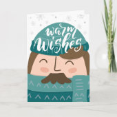 Warme winterwensen vrolijke vakantie kaart (Voorkant)