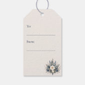 Warme winterwensen Winter botanische maanverlichte Cadeaulabel (Achterkant)