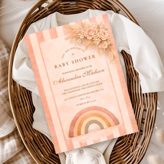 Warme Woestijn Boho Regenboog Baby Shower Kaart